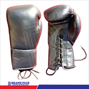 ถุงมือฝึกซ้อมมวย Brand Plus Professional Boxing รุ่นน้ำหนักเบา แบบผูกเชือก ดีไซน์สั่งทำได้ หนังแท้ สำหรับผู้ใหญ่ ไทย - Product Image 1