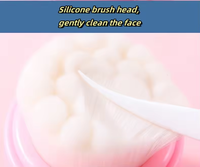 Set Kombinasi Sikat Pembersih Wajah Profesional Dua Sisi dan Ikat Rambut 2-Piece Sikat Pembersih Komedo Ikat Rambut Beludru Karang