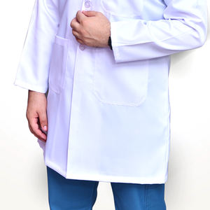 Bata de Laboratorio Médica de Algodón de la Mejor Calidad, Fabricada Profesionalmente, Manga Larga, Personalizable con Logotipo - Product Image 2