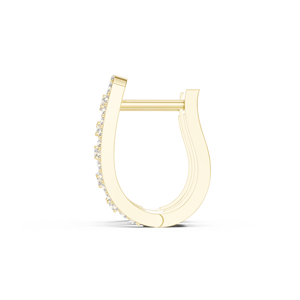 Pendientes de Aro Huggie de Lujo Chapados en Oro Amarillo de 18K con Diamantes Cultivados en Laboratorio de Corte Brillante de Varias Hileras, 0.39ct, Color Blanco D, Tendencia E - Product Image 3