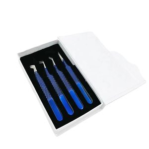 Pince à épiler NUMISMA INTERNATIONAL Blue Diamond Grip à pointe lisse antistatique pour extensions de cils, toutes tailles, durable, best-seller - Product Image 4