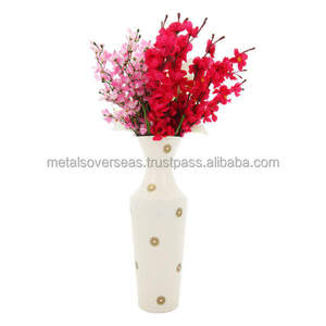 Grand vase en fer blanc pour le sol, vase à fleurs décoratif moderne en métal pour le salon, l'entrée, le bureau, l'hôtel, le mariage et la décoration de la maison - Product Image 6