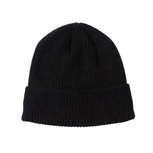 Gorro de Punto Unisex Negro, 100% Acrílico, Invierno, Casual, para Adultos, 58-60CM, Color Sólido, Diseño con Borde, para Exteriores, 2027 - Product Image 1