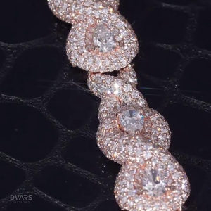 Dvars DBM-05เพชรอินฟินิตี้คิวบาเชื่อมกำไลข้อมือ Moissanite CROSS 925เงินสเตอร์ลิงชุบทอง gci gidgl ได้รับการรับรอง - Product Image 4