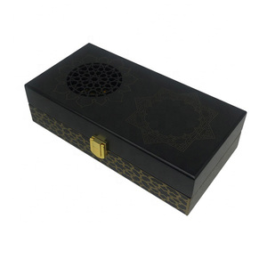 Boîte à encens arabe de luxe en bois, ensemble Mubkhar, brûleur d'oud et de bakhoor sonore, support pour la décoration intérieure, cadeau de Ramadan - Product Image 2