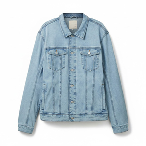 Latest Design Stylish Fashionable <b>Men</b> <b>Denim</b> <b>Jacket</b> 100% Cotton Coated Stand Eco-Friendly Comfortable High Street Style Wholesale - Product Image 1