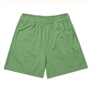 กางเกงขาสั้นตาข่ายผู้ชายขายส่ง กางเกงขาสั้นผ้าแคนวาสแห้งเร็วสำหรับฤดูร้อน สไตล์ฮิปฮอป ระบายอากาศได้ดี กางเกงกีฬา โพลีเอสเตอร์ 100% เอวกลาง ด้านหน้า - Product Image 3