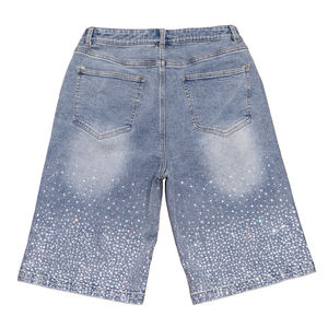 Pantalones Cortos de Mezclilla para Hombre, Estilo Vintage, Personalizados, con Pedrería, de Fabricante de Ropa Urbana - Product Image 2