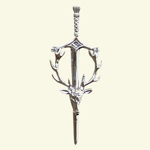 Alfiler de kilt de acero inoxidable Highland Thistle con acabado cromado plateado, accesorios escoceses de las Tierras Altas - Product Image 4