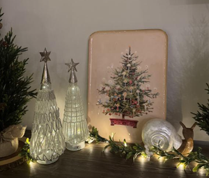 Acube Industries Aluminum <b>Christmas</b> <b>Tree</b> Serving Tray with Star <b>Tops</b> Handmade Durable Home Decoration - Product Image 1