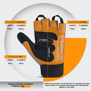 ถุงมือหนังแกะแบบมีซิปสำหรับรถเข็นคนพิการ ปิดนิ้วโป้งเต็มรูปแบบ เหมาะสำหรับกีฬา กิจกรรมกลางแจ้ง ชีวิตประจำวันที่แอคทีฟ ช่วยเพิ่มความคล่องตัว ยกน้ำหนักได้ - Product Image 2