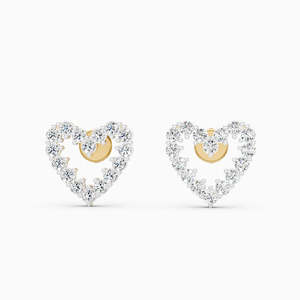 Boucles d'oreilles romantiques BEREAL en or 14 carats certifié IGI avec diamant de laboratoire taille brillant, bijoux de luxe unisexe pour mariage et soirée - Product Image 3