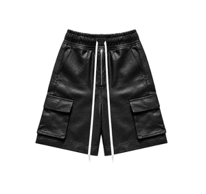 Men's Black <b>Cargo</b> <b>Pants</b> Elastic Waist Multiple Pockets Workwear Style Midweight Polyester Straight Fit Autumn Wear - Product Image 4