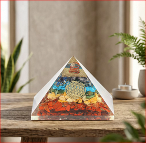Pirámide de Orgón de 7 Chakras, Cristal, Piedra Preciosa, Artesanía, Pirámide de Resina Hecha a Mano para Decoración del Hogar, Meditación - Product Image 6
