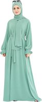Abaya pour femmes, robe hijab à manches longues, longueur au sol, couleur unie, robe modeste légère, tenue quotidienne, style Moyen-Orient
