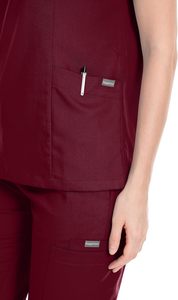 Unisex Denim Medical <b>Scrubs</b> Set V Neck <b>Scrub</b> <b>Top</b> Elastic Waist Nursing Uniform Hospital Suit Pockets Polyester Cotton - Product Image 3