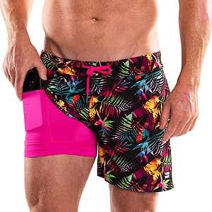 Short de bain décontracté pour homme, séchage rapide, imperméable, respirant, avec doublure en maille et poches, motif glace - Product Image 1