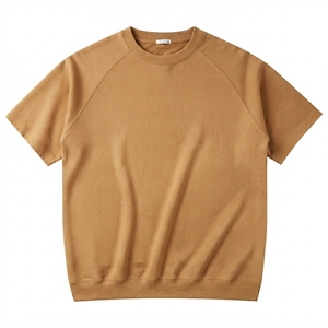 T-shirts personnalisés pour hommes, couleur camel unie, 100% coton, prix bas, épaules tombantes, col rond, avec services OEM ODM - Product Image 1