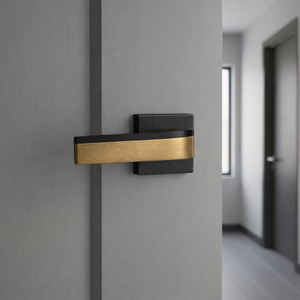Luxury Modern Solid Brass Mortise Door <b>Handle</b> | Set Sleek Lever Design for Villa Apartment Interior Doors Matte Black Gold - Product Image 5