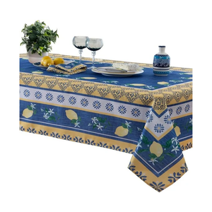 <b>Blue</b> And Pink Colour Geometric Triangle Table Cloth Cotton Blend Dining Table Cover Custom Size Custom Weight Made to Order - Product Image 5