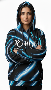 Hoodie unisexe surdimensionné de style streetwear contemporain avec impression par sublimation intégrale pour les marques de vêtements modernes - Product Image 2