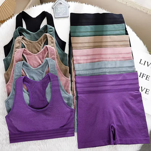 Leggings de Yoga de Cintura Alta para Mujer, Conjunto de 2 Piezas, Spandex/Nylon, Sin Costuras, Sólidos, Ecológicos, Transpirables, con Logotipo Frontal Personalizado, para Gimnasio - Product Image 4