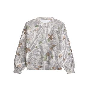 Pull à col rond pour femme en coton 100% - Coupe ample - Respirant - Poche - Qualité supérieure - Impression camouflage - Logo personnalisé - 370g - OEM - Product Image 5