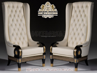 Fauteuil Regal en or blanc pour salon, mobilier baroque moderne, bois traité, taille personnalisée, ensemble de fauteuils lounge or riche