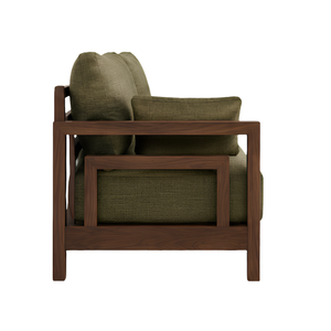 Sofá Moderno de Madera de Teca Sólida con Tela, de Una Plaza, Diseño Minimalista y Duradero para Sala de Estar, Hotel, Villa, Muebles Personalizados - Product Image 3