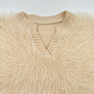 Jersey de invierno personalizable OEM y ODM para mujer, suéter a la moda para mujer, jersey de manga larga de Jacquard borroso, prendas de punto cálidas informales - Product Image 6