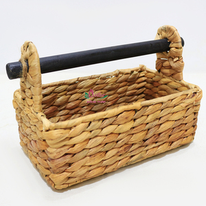 Porta pañuelos de ratán hecho a mano de la fábrica Artex Dong Thap, artesanía de junco marino y jacinto de agua de Vietnam SD1084A-1NA - Product Image 1