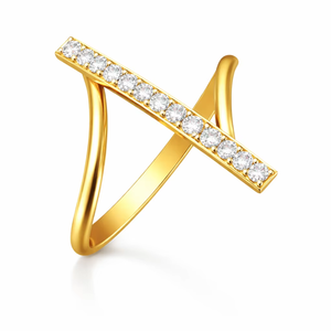 Anillo apilable minimalista de plata de ley 925 con barra recta y piedra preciosa, ideal para regalo de novia. - Product Image 1