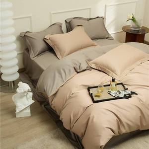 Solid Color Plain Queen Size 3-Piece Customizable <b>Machine</b> Washable Non-Toxic Soft Brushed <b>Micro</b> Peached Woven Duvet Cover Set - Product Image 5