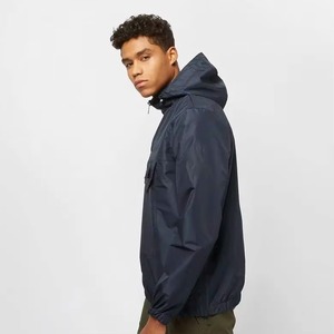 <b>Men's</b> Navy Blue Hooded Quarter-Zip Windbreaker <b>Jacket</b> Casual Outdoor Sportswear Lightweight Polyester <b>Blouson</b> Coat Autumn Wear - Product Image 2