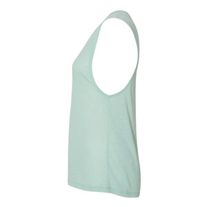 Camiseta sin mangas para mujer 100% algodón de alta calidad, personalizada al por mayor, suave, ecológica, transpirable, con bajo curvo y logo frontal, ideal para verano. - Product Image 3