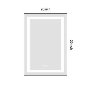 Specchio LED da Bagno 20 X 30 Pollici con Illuminazione Frontale e Posteriore, Montaggio a Parete, Cornice in Alluminio, Antiappannamento, Memoria 3 - Product Image 5