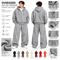 Ensemble de survêtement unisexe surdimensionné en coton 100% de qualité supérieure, sweat-shirt et pantalon de survêtement imprimés sur mesure, streetwear de haute qualité