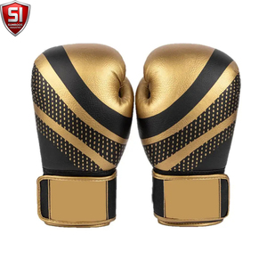 Gants de boxe SUMROOS SI en cuir noir et or, sangle de poignet réglable, équipement d'entraînement durable, protecteur et confortable, toutes saisons - Product Image 2