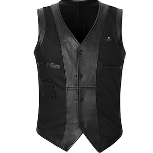 Men's Genuine Leather <b>Vest</b> Adults Wholesale OEM Custom Motorcycle Biker Jacket Sleeveless Vintage Casual Premium Outerwear 2026 - Product Image 1