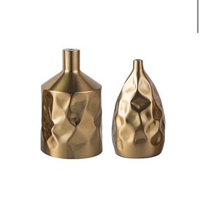 Juego de Jarrones de Piso de Aluminio Plateado Contemporáneo, Hecho a Mano, Decoración Moderna para el Hogar, Personalizable para Bodas, de Lujo y Alta Calidad - Product Image 2