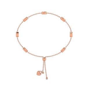 <b>Rose</b> <b>Gold</b> Bezel Set Diamond <b>Bracelet</b> Fine Chain Link Bangle For Women Anti Tarnish Jewelry - Product Image 1