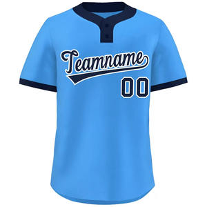 Camisetas de Béisbol Transpirables 100% Poliéster de Malla de Secado Rápido, Color Personalizado, Manga Corta, Cierre de Botones, Unisex para Adultos - Product Image 2