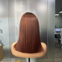 Harga pabrik Wig rambut Donor murni lurus halus rambut mewah utuh kutikula untuk wanita produk trendi cokelat kastanye