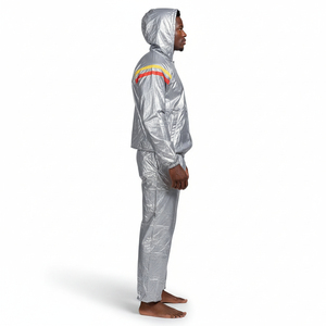 Traje de sauna con cremallera de poliéster ecológico de alta calidad, personalizable, venta al por mayor directa de fábrica OEM para fitness y pérdida de peso - Product Image 3