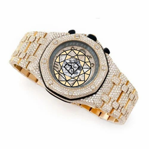Reloj Cronógrafo de Lujo con Incrustaciones de Moissanita, Acero Inoxidable, Estilo Hip Hop, Personalizado, de Cuarzo, Esfera de 46 mm, Unisex - Product Image 3
