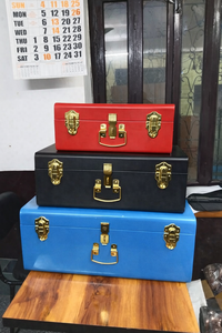 Coffre de rangement décoratif en métal Coffre de rangement avec couvercle Boîte de rangement pour jouets en métal Coffre de rangement pour table basse Coffre de rangement pour le bout du lit - Product Image 5