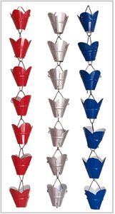 Nouvel Arrivage Chaîne de Pluie Décorative Extérieure en Métal pour Jardin, Remplacement de Gouttière, Taille, Forme et Couleur Personnalisables - Product Image 2