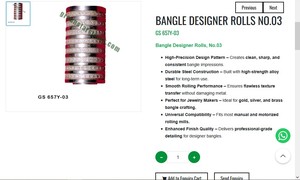 Rouleaux de moulin à bijoux de designer n° 03 pour la fabrication de bracelets, outil de bijouterie, rouleau à motifs, outil d'orfèvrerie pour bracelets |   Numéro d'article GS-657Y-03 - Product Image 3