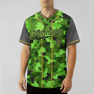 ชุดเบสบอลผู้ชายแบบซับลิเมชั่น ระบายอากาศได้ดี ผลิตจากโพลีเอสเตอร์ 100% ผ้าทวิลล์ พร้อมงานปัก แห้งเร็ว ติดกระดุมเต็มตัว - Product Image 1