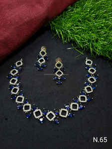 Ensemble de bijoux de mariée en diamant américain classique Collier et boucles d'oreilles en deux pièces pour mariage Style classique à la mode - Product Image 2